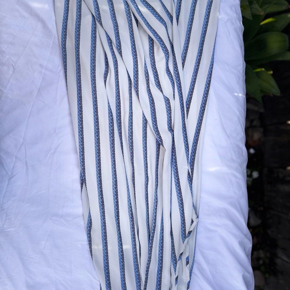 Blue and White Striped Dress